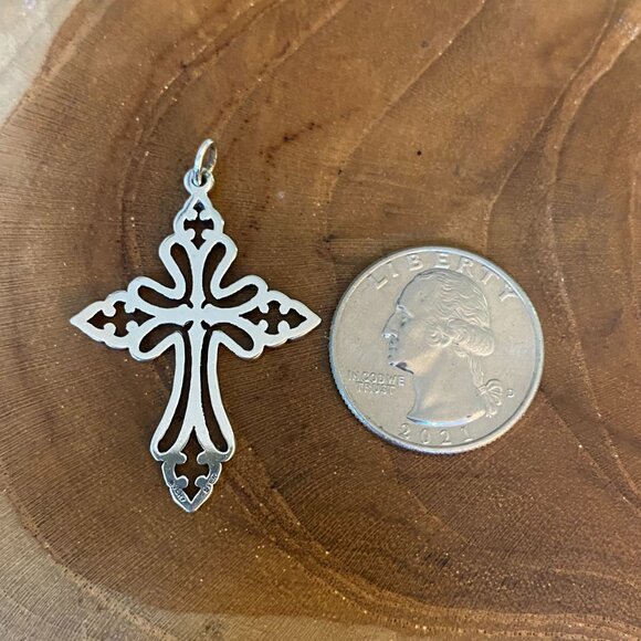 RETIRED James Avery St. Cecilia Cross Pendant, Sterling Silver - Picture 3 of 3